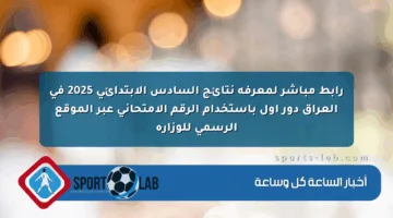 رابط مباشر لمعرفة نتائج السادس الابتدائي 2025 في العراق دور أول باستخدام الرقم الامتحاني عبر الموقع الرسمي للوزارة
